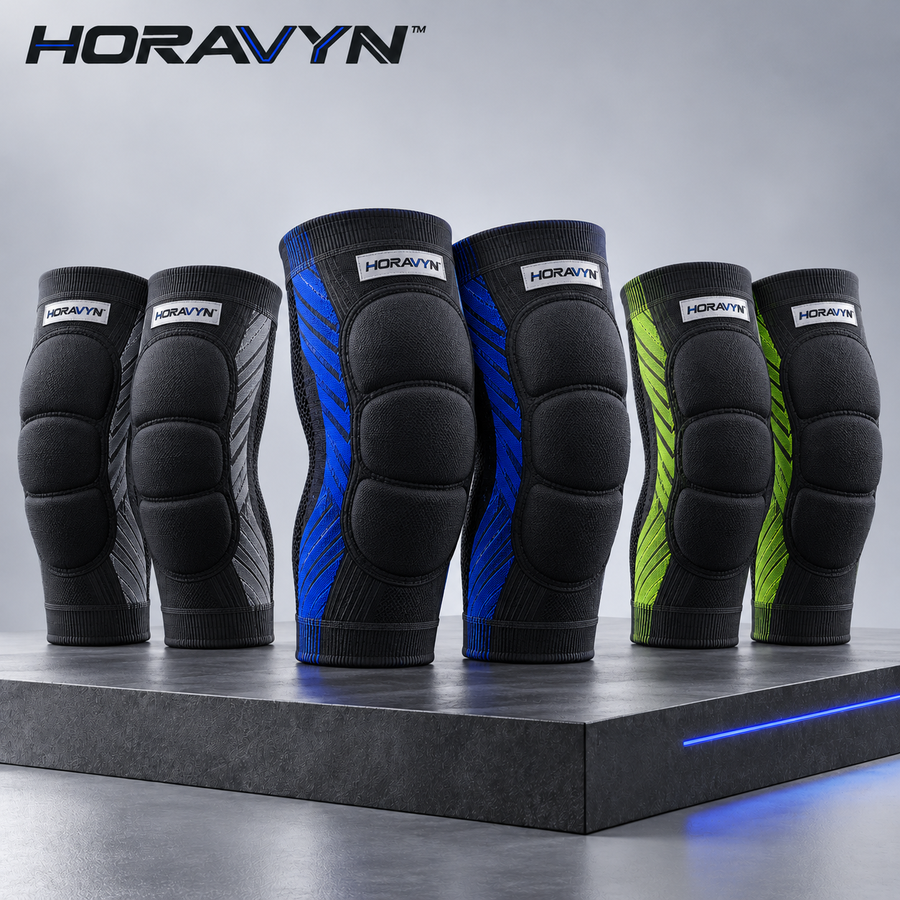 HORAVYN™ DREXEN Volleyball Knee Pads — Contoured Foam-Padded Knee Sleeves for Adult Indoor Court Practice, Pair